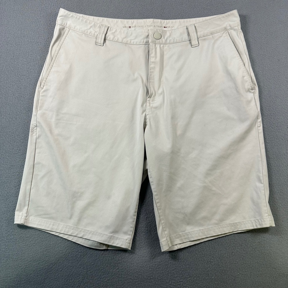 Rhone Commuter Shorts Mens 35 Khaki Tan Stretch Flat Front 100129 Casual Travel